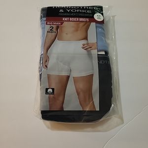 NWT Roundtree & Yorke Knit Boxer Briefs 44 Dark Blue and Light Blue